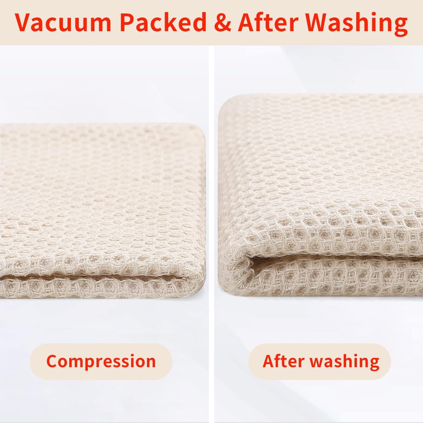 Homaxy 100% Cotton Waffle Weave Kitchen Dish Towels, Ultra Soft Absorbent Quick Drying Cleaning Towel, 13 x 28 Inches, 12-Pack, Mixed Color
