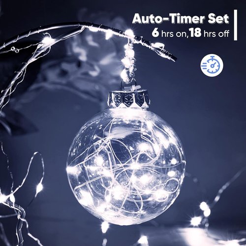 Ariceleo LED Outdoor String Lights - 16.4 Ft Battery Operated with Remote & Timer | Waterproof Cool White Fairy Lights for Weddings, Parties, and More