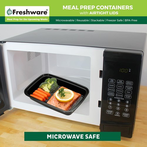Freshware Meal Prep Containers - 300 Pack | 1 Compartment BPA-Free Food Storage | Stackable & Microwave Safe (24 oz)