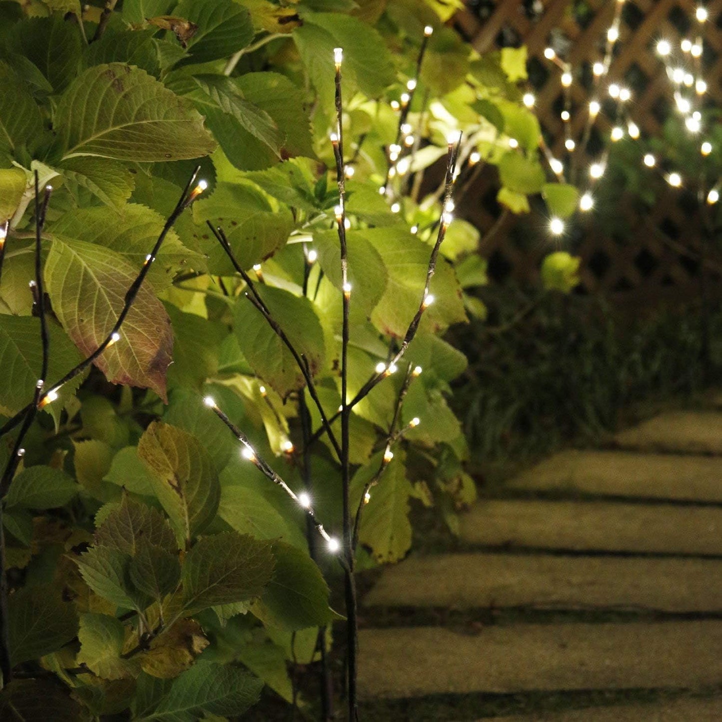 3-Pack EAMBRITE Brown Lighted Twig Branches Pathway Lights with 60 LED Warm White Bulbs