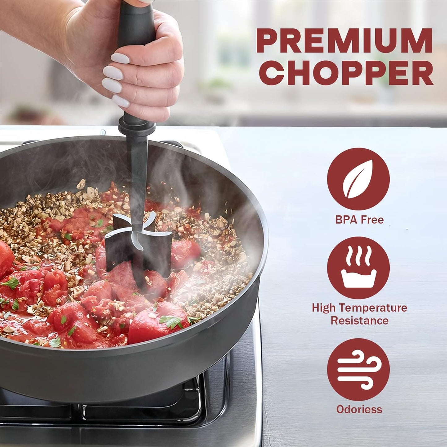 Skiennix Black Meat Chopper - 15oz Mini Red Bacon Grease Container for Easy Cooking Cleanup