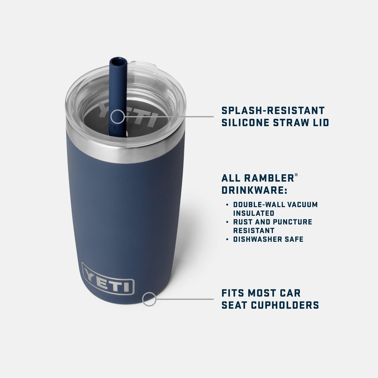 YETI Rambler Jr. 10 Oz Tumbler With Silicone Straw Lid, Royal Blue