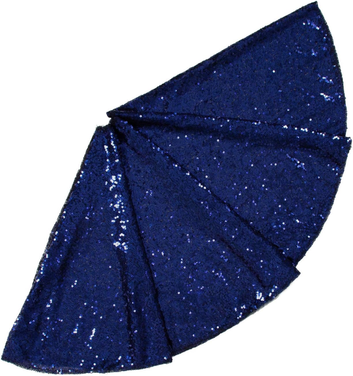 48-Inch Silver Sequin Christmas Tree Skirt - Reusable Holiday Decor for Festive Parties