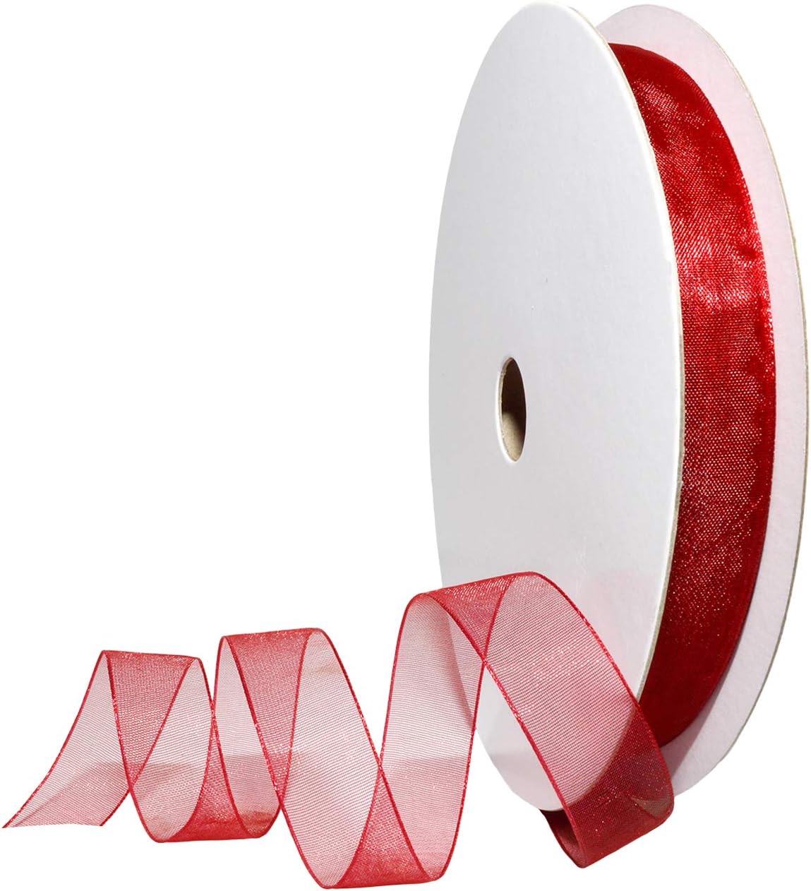 Red Organdy Nylon Ribbon - 5/8 Inch x 100 Yards | Morex 91803/100-609