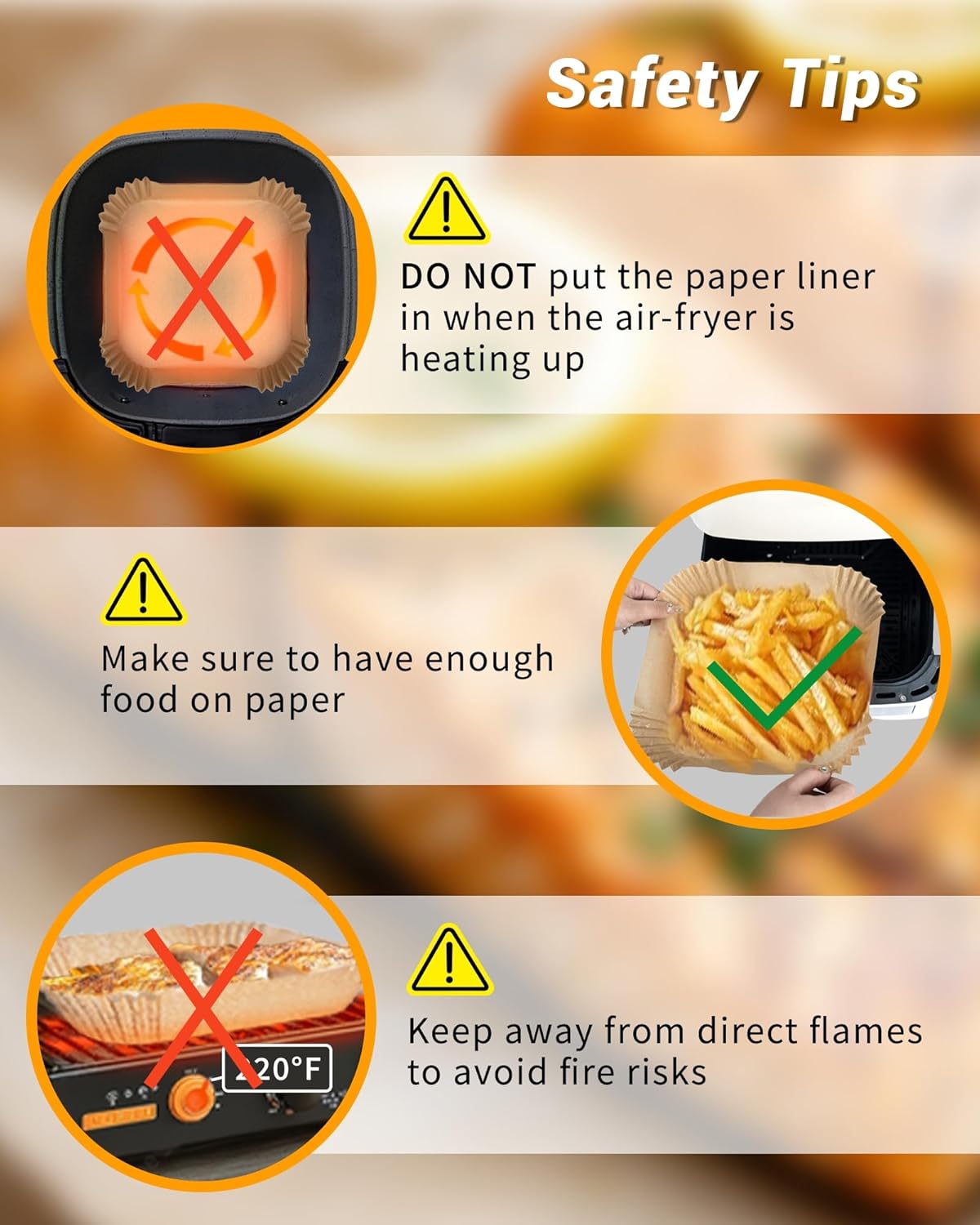 Skiennix Air Fryer Paper Liners - 500 Pcs Non-Stick Parchment for 5-8 QT Air Fryers | 8” Square, Oil Proof