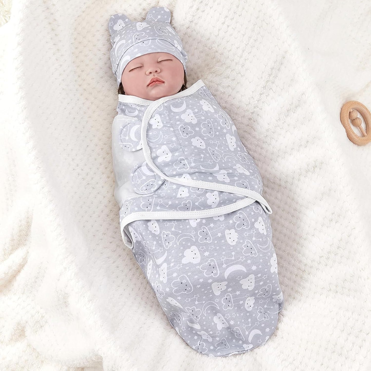 Skiennix Organic Swaddle Sleep Sacks - Ergonomic Newborn Wraps 0-3 Months - Soft Baby Blankets