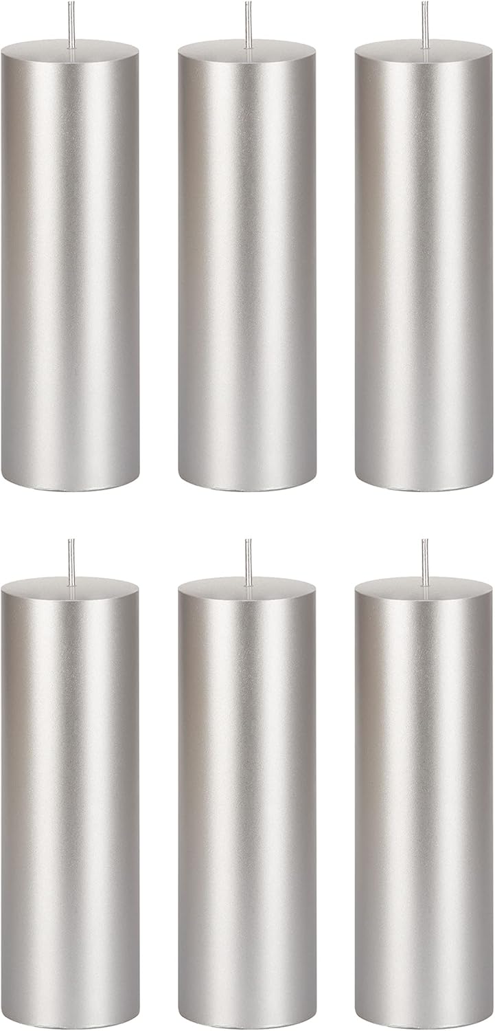 Unscented Black Pillar Candle - 2x6 Inch Hand Poured Premium Wax for Home Décor & Events