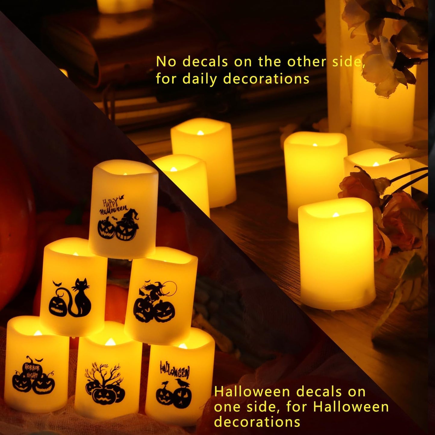 12 PCS LED Flameless Votive Candles - Long-Lasting Battery Operated with 120+ Hours Life
