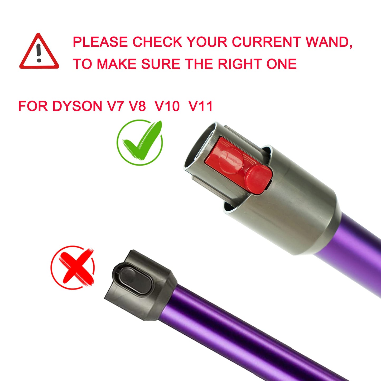 IZSOHHOME Compatible with Dyson Wand,Quick Release Wand,for V7, V8, V10, V11 V15 Cordless Stick Vacuum,Vacuum Tube Replacement(Orange)