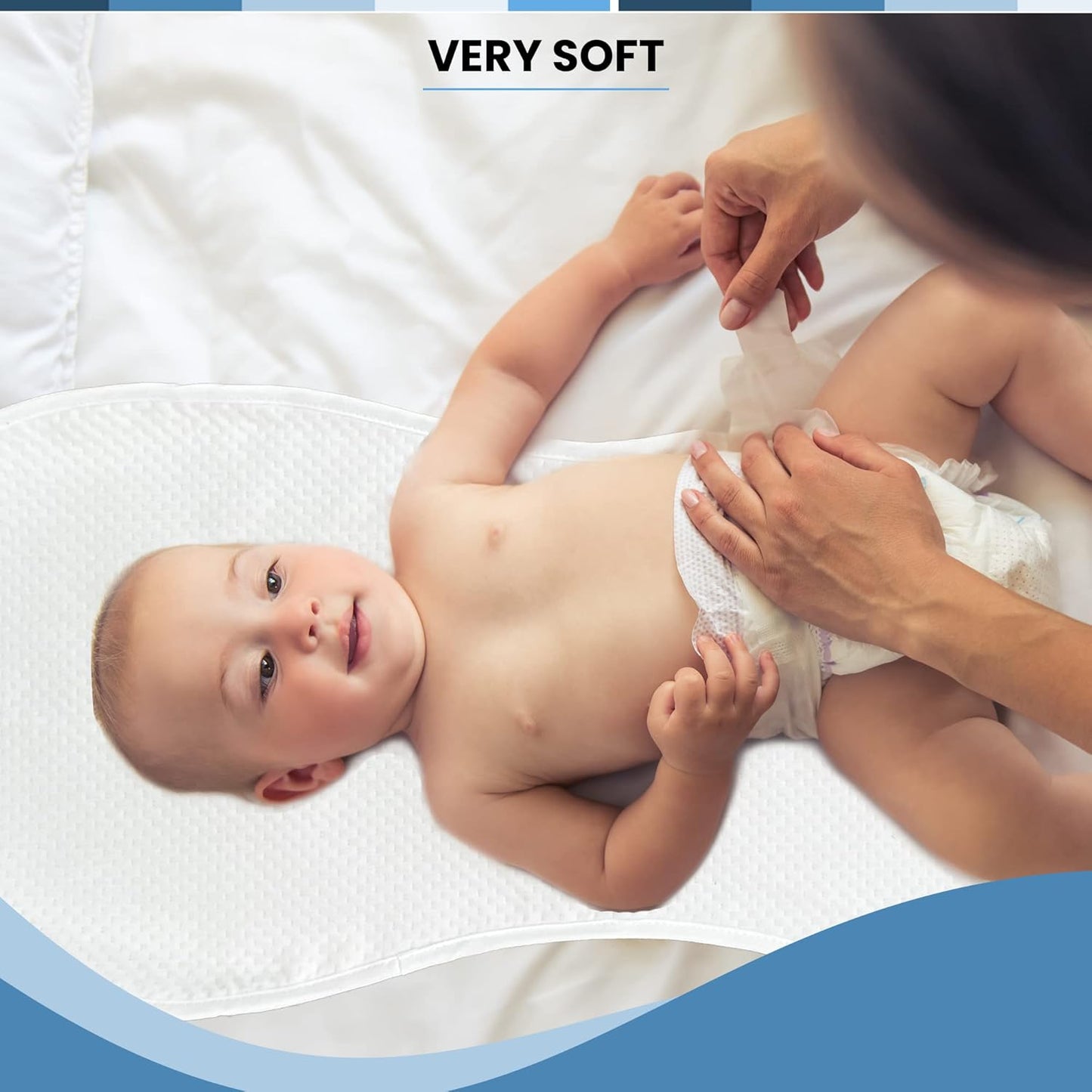 Peanut Changer | Super Soft Changing Pad Liners - Thicker, Waterproof & Machine Washable - 3 Pack