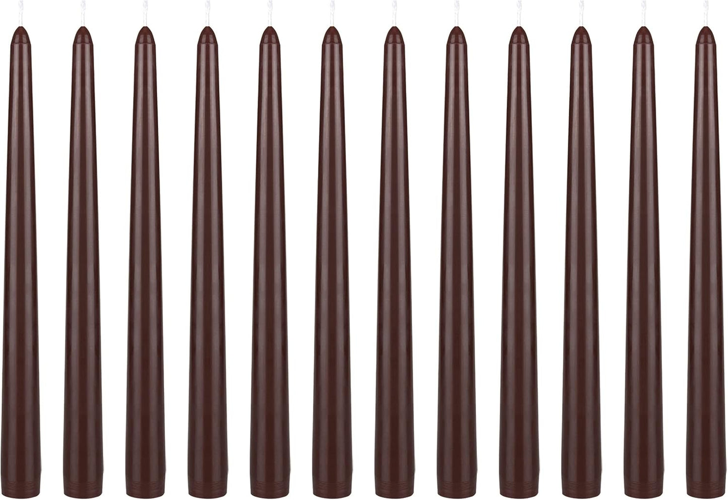 12-Pack Unscented Red Taper Candles - 10 Inch Hand Poured Wax for Home Décor & Weddings