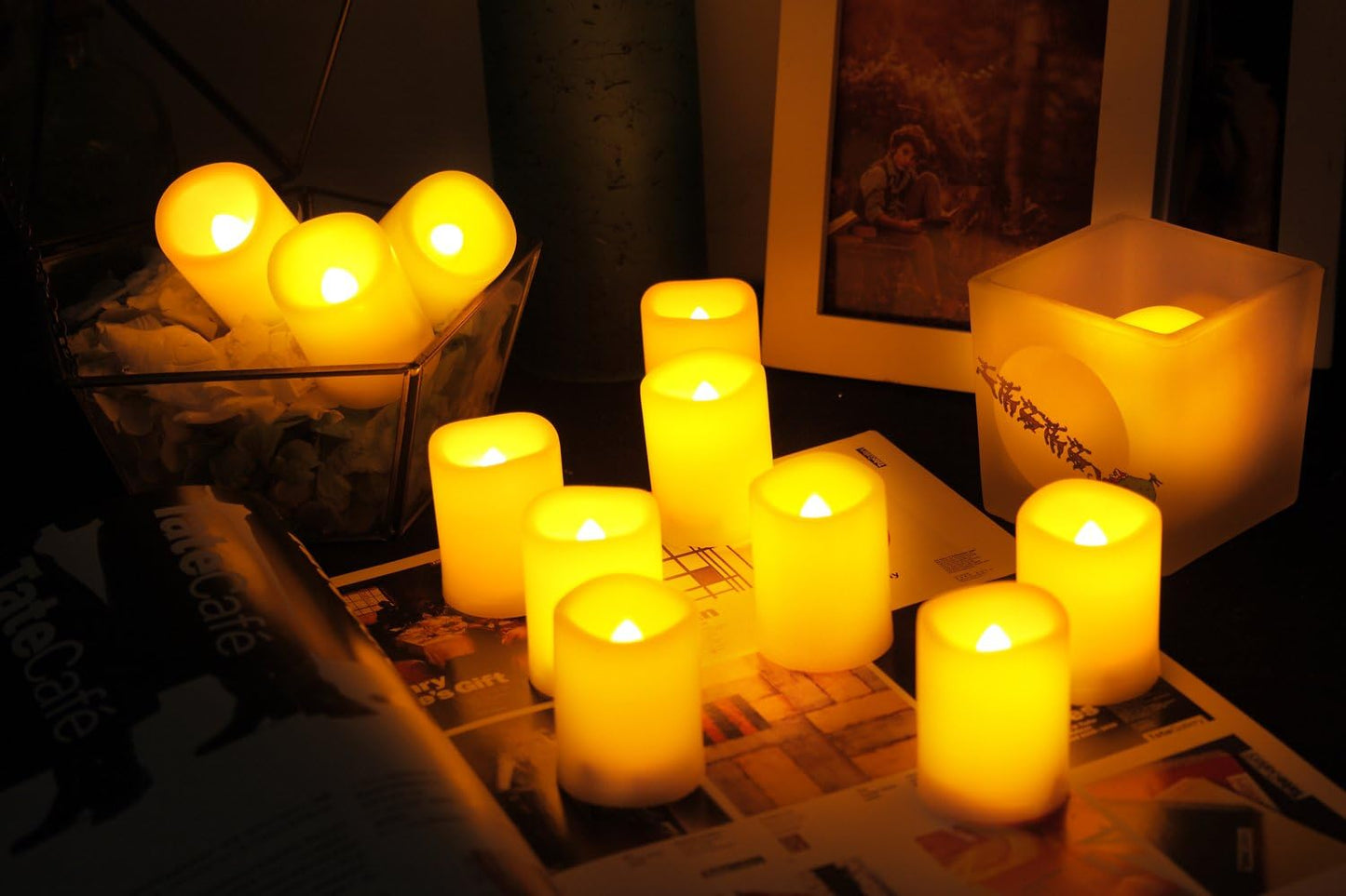 12 PCS LED Flameless Votive Candles - Long-Lasting Battery Operated with 120+ Hours Life