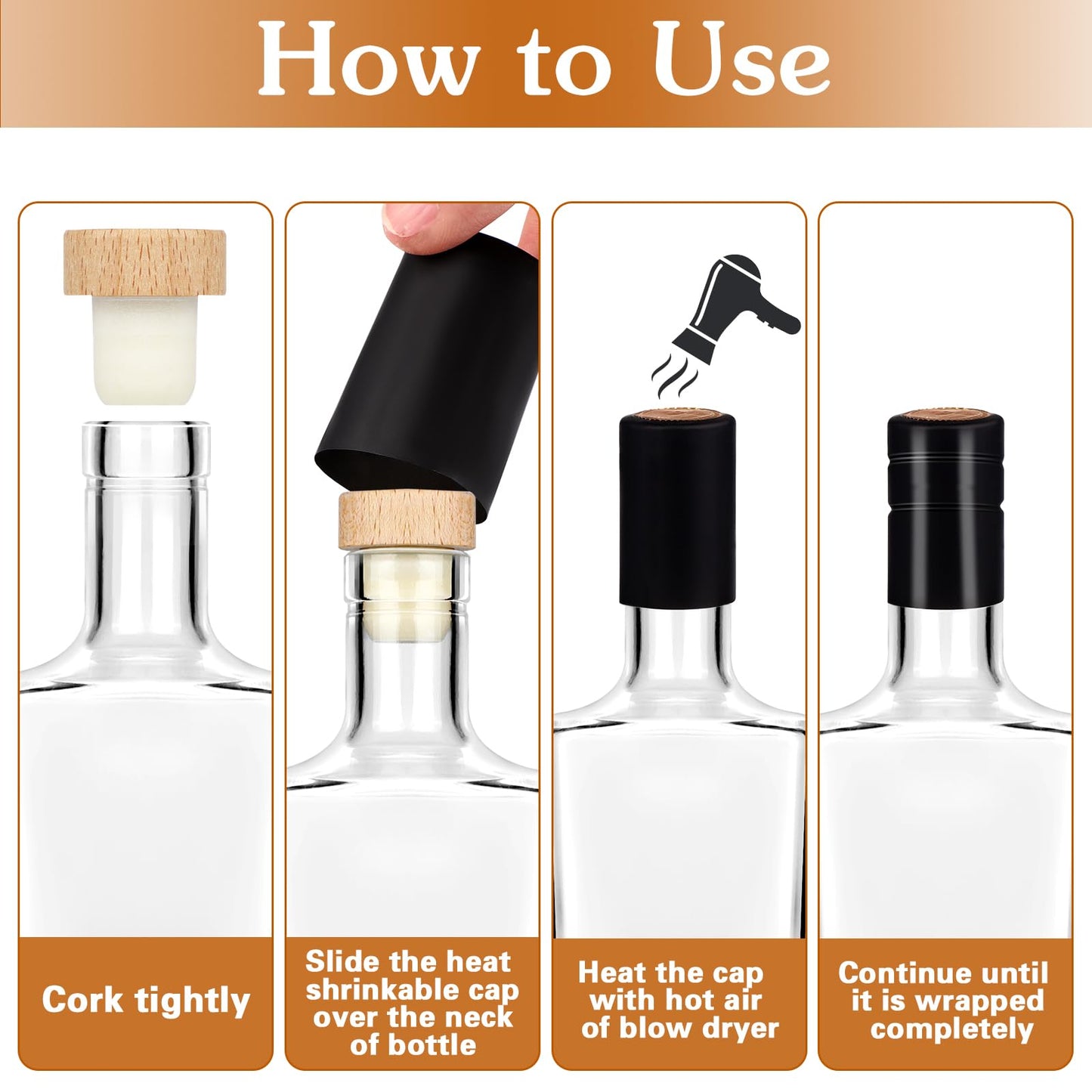 Liengoron 3Pack 16 oz Glass Bottles with Lid 500 ml Clear Empty Glass Bottles with Cork Square Glass Bottles with Heavy Base Glass Bottles with Cap for Liquor Vodka Brandy Whiskey Beer Water Soda