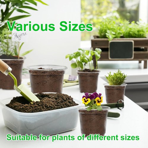 JERIA Clear Nursery Pots - 30 Pack of 5/6/7 Inch Plant Pots with Drainage Holes | Durable Plastic for Succulents