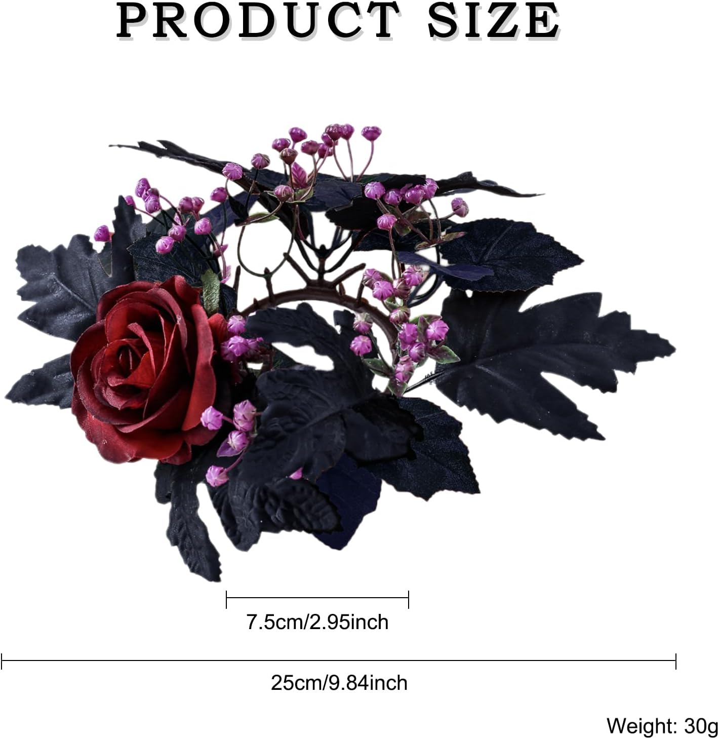Regine Switzerland Halloween Candle Rings - Artificial Maple Leaf & Rose Flower Wreath for Festive Home Decor
