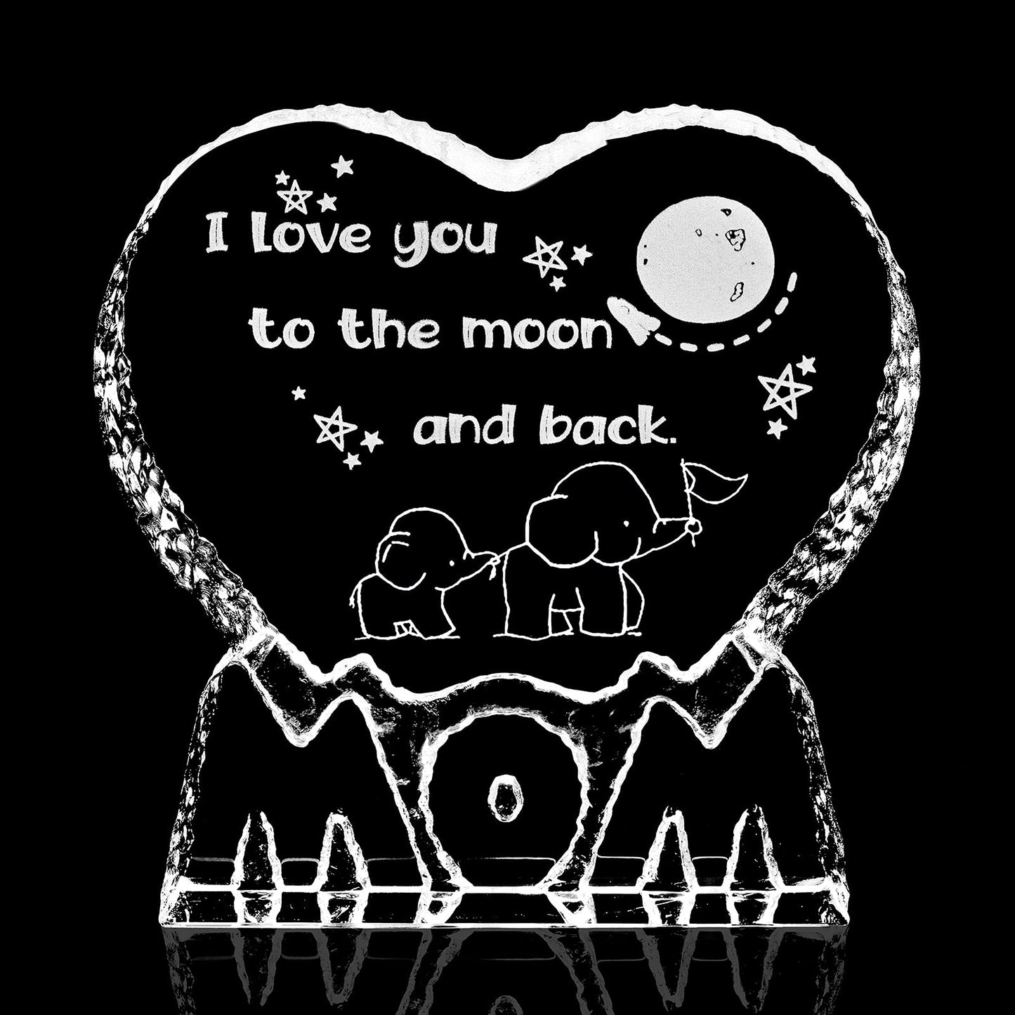 ZHSHWAT Gifts for Mom, Gifts for Mom from Daughter/Son, I Love You to The Moon and Back, Mom Crystal Gifts from Son Daughter for Birthday Christmas Day
