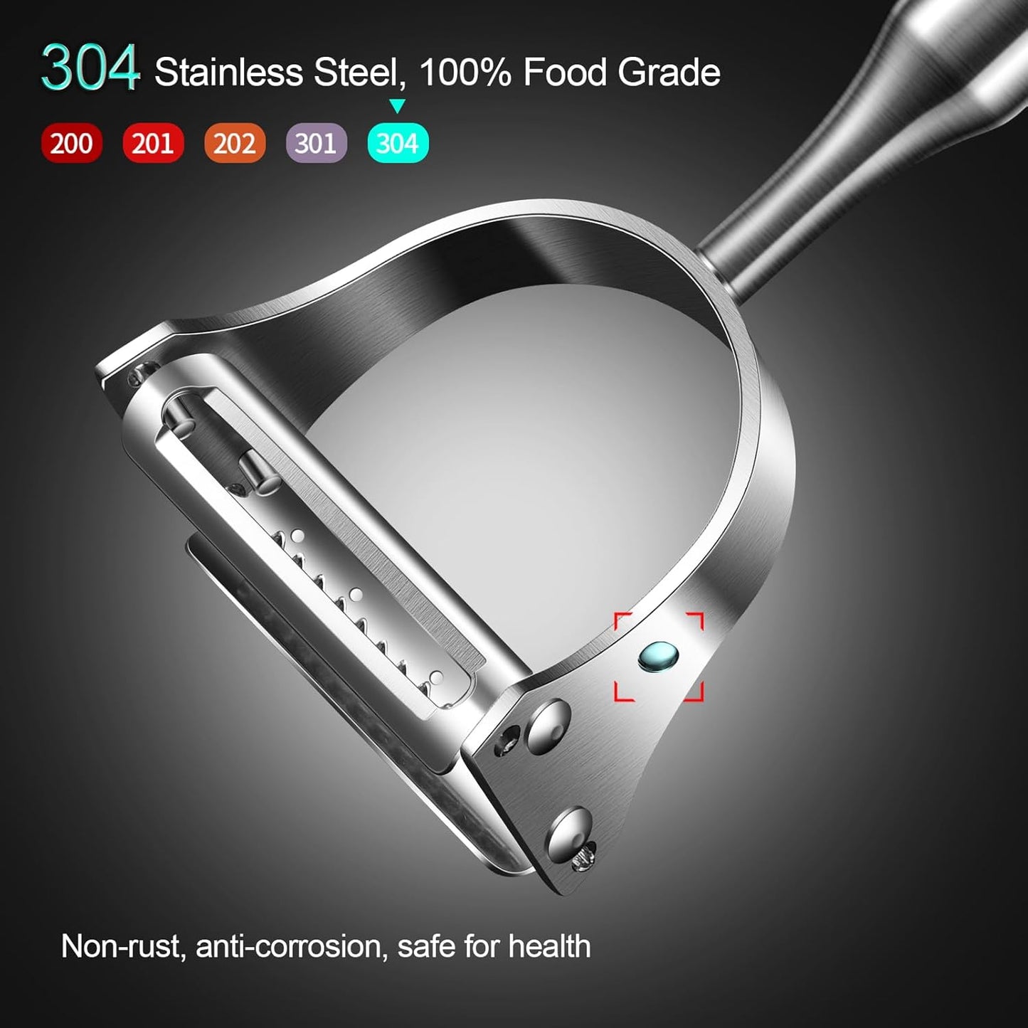 Skiennix Stainless Steel Vegetable Peeler - 2-in-1 Multi-Function Design for Fruits & Veggies | Silver