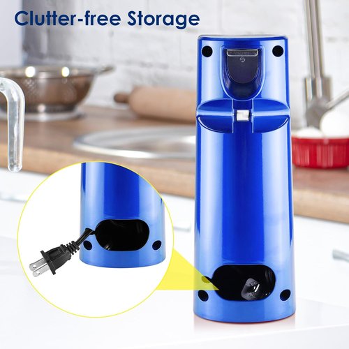 Davivy Electric Can Opener - One-Touch Hands-Free Operation | Removable Stainless Steel Cutter, 3-in-1 Design (Blue)