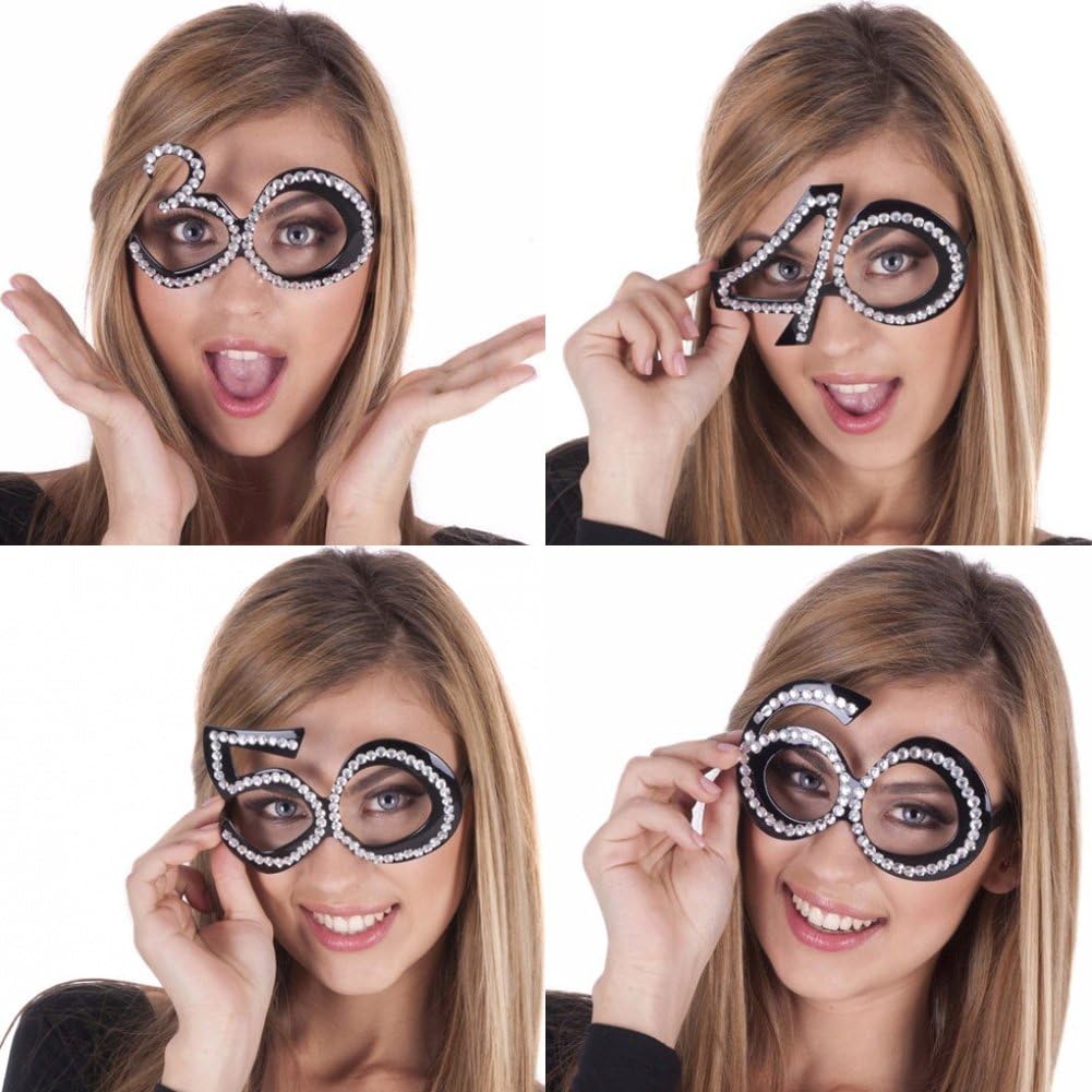 Ocean Line 80th Birthday Glasses - Funny Photo Booth Props | Novelty Eyewear for Kids & Adults, 6 Pack