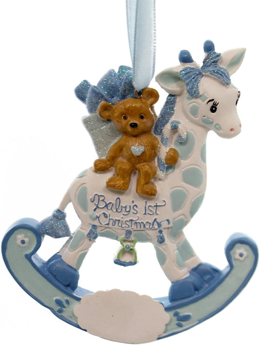 Personalized Baby's 1st Christmas Rocking Giraffe Ornament - Custom Polyresin Gift