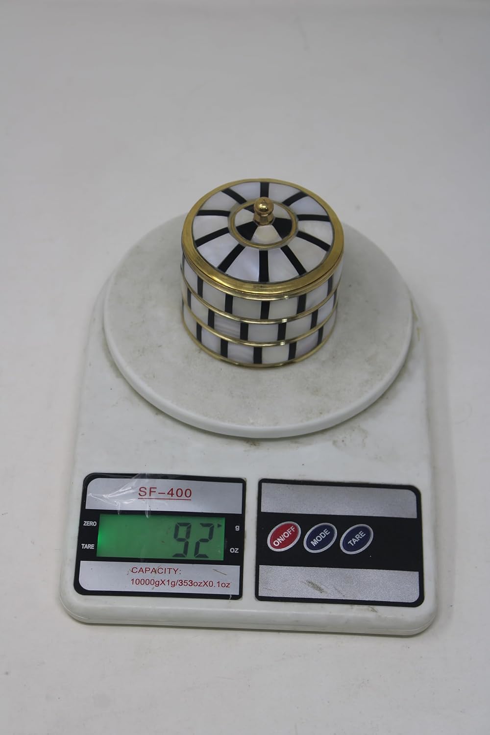 Decorative Jewelry Trinket Box Unique Gift For Home Décor Antique Metal Case with Mother of Pearl Sindoor Box/Coin Box (All Set Black)