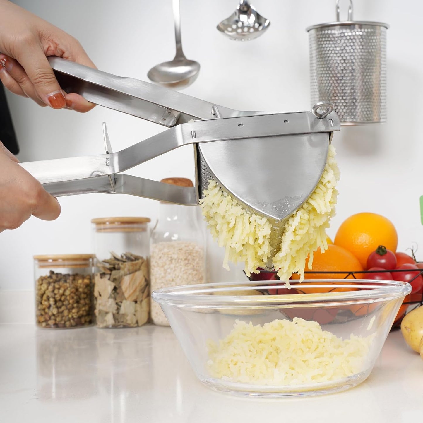 MyLifeUNIT Potato Ricer - Stainless Steel Masher with Extra Large Capacity & Ergonomic Grip