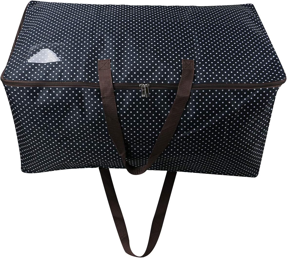 3-Side Zip Open Storage Bag for Christmas Trees & Party Ornaments - 27.5x16.5x13.8, Black Dots