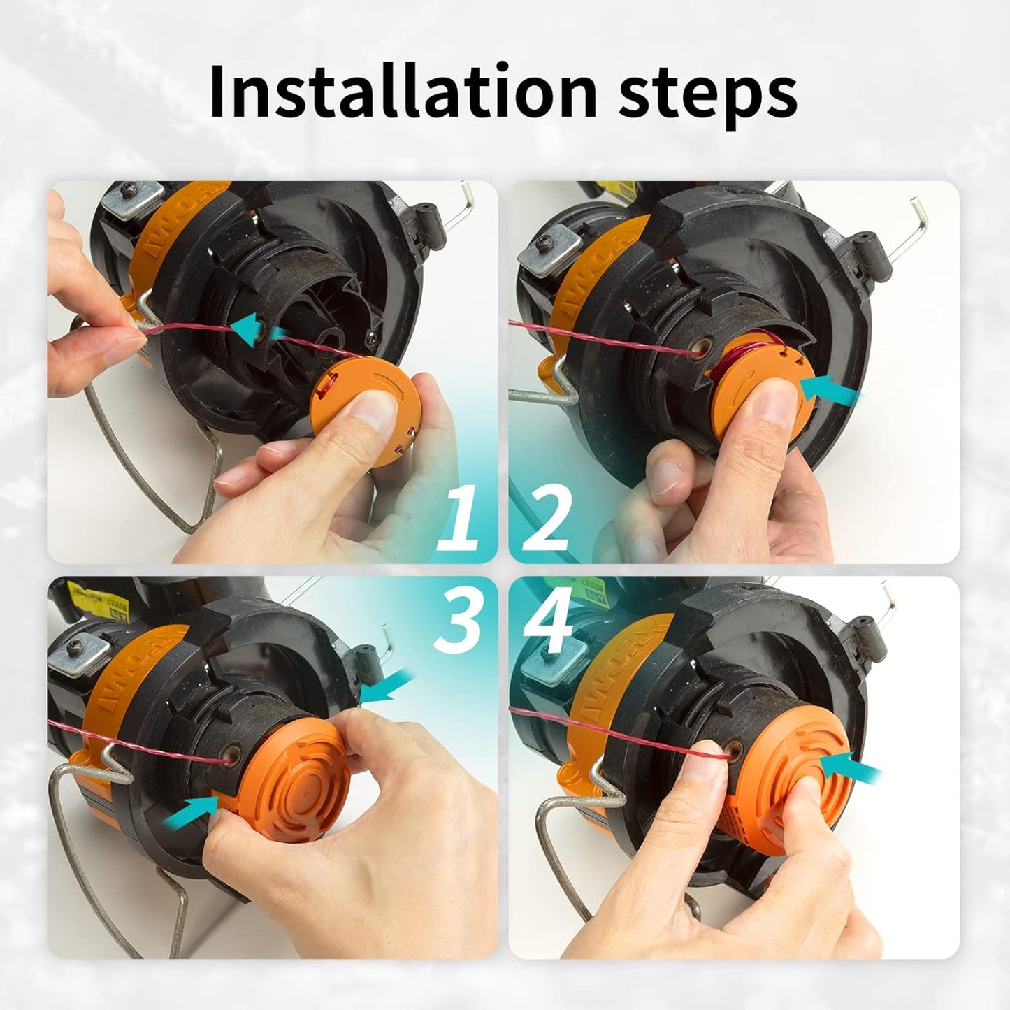 Worx 20 Pack Trimmer Spool Line - Replacement 0.065 Inch Refills for String Trimmers | Compatible with WA0010