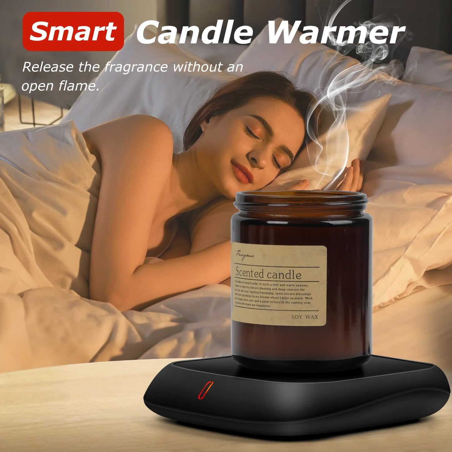 PUSEE Large Candle Warmer Plate with 6H Auto Shut Off, Coffee Mug Warmer with 3 Temp Settings,Wax Candle Warmer Safely Releases Scents Without a Flame,Tea Cup Warmer for Desk in Your Home & Office.