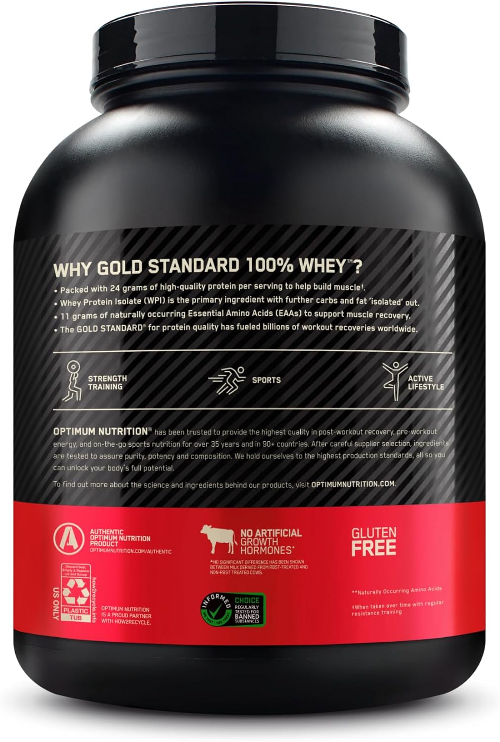 Optimum Nutrition Gold Standard Whey Protein Powder - Vanilla Ice Cream Flavor | 5 lb Size