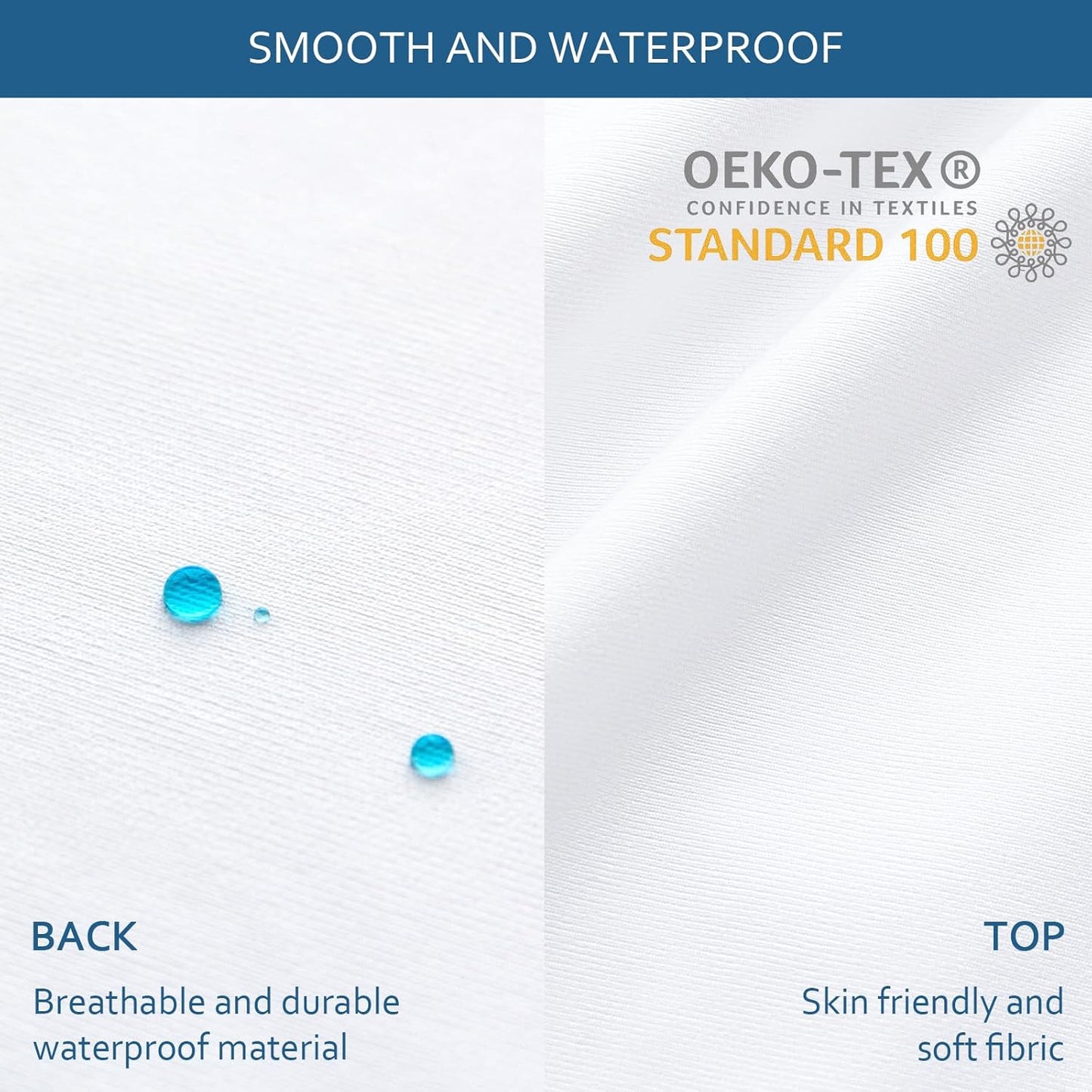 Skiennix Waterproof Mattress Protector - Twin Size, Breathable & Noiseless Fitted Cover
