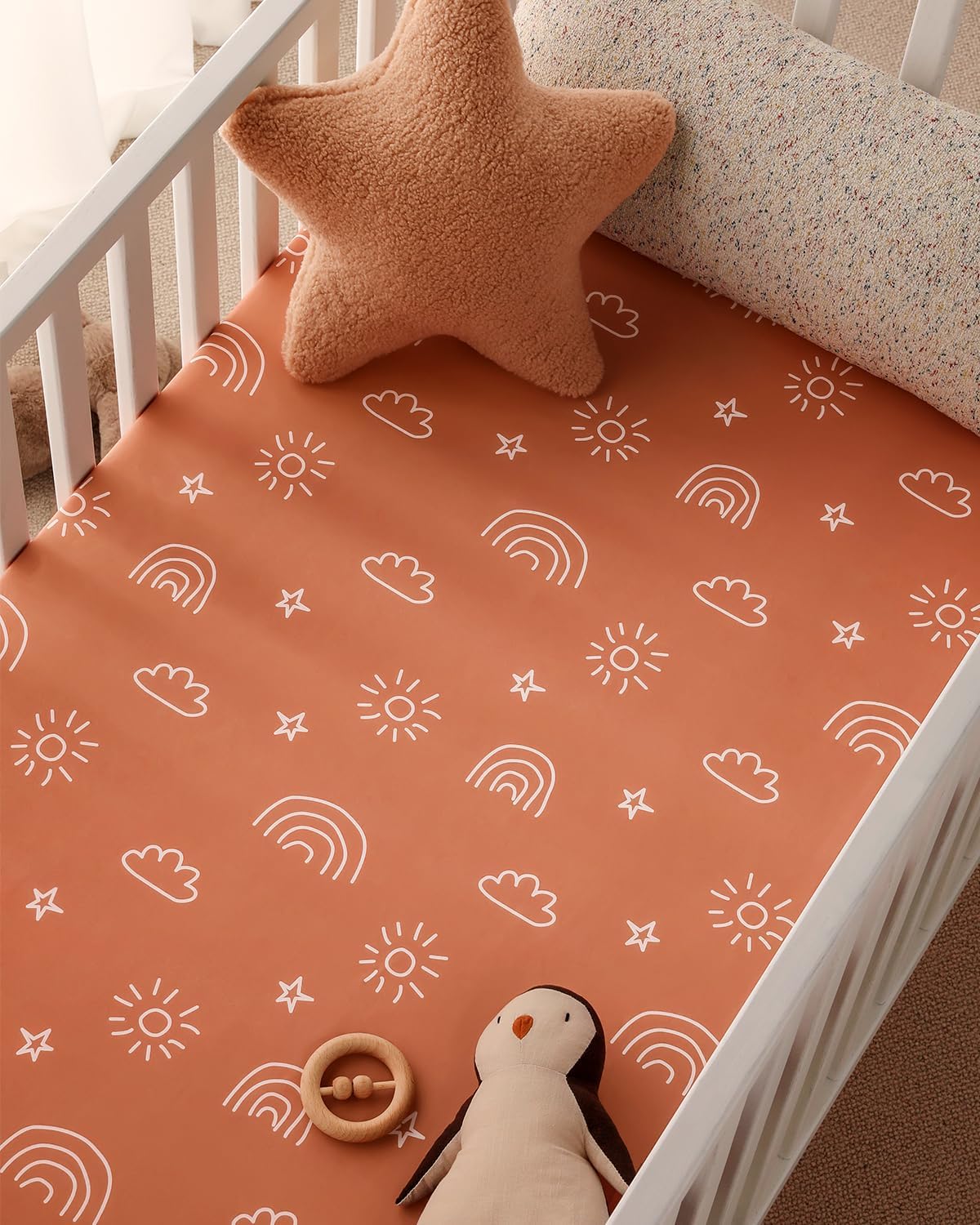 Yoofoss Baby Pack and Play Sheets - Ultra Soft 2-Pack Fitted Mini Crib Sheets | 38x26, Neutral Animal Design
