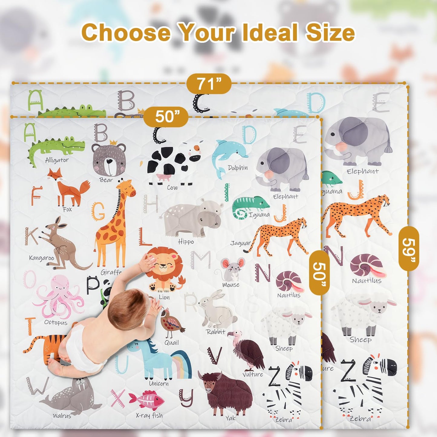 TINYHARBO Premium Foam Baby Play Mat - Extra Thick, Non-Slip & Machine Washable | 50" x 50" for Infants & Toddlers