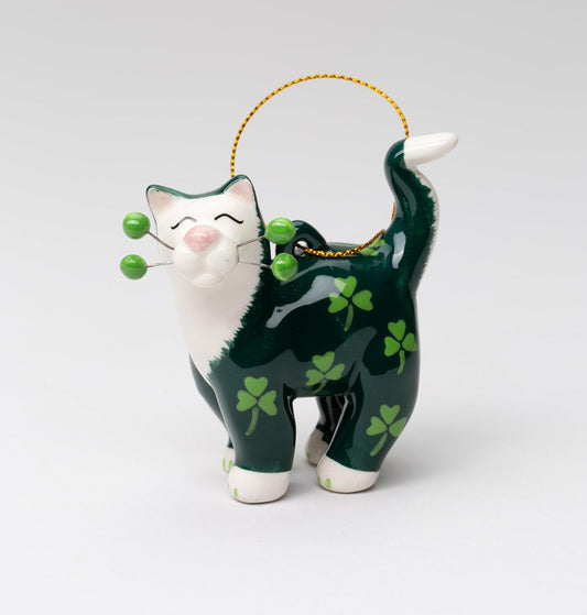 Shamrock Cat Ornament - Unique Cosmos Gifts for Cat Lovers