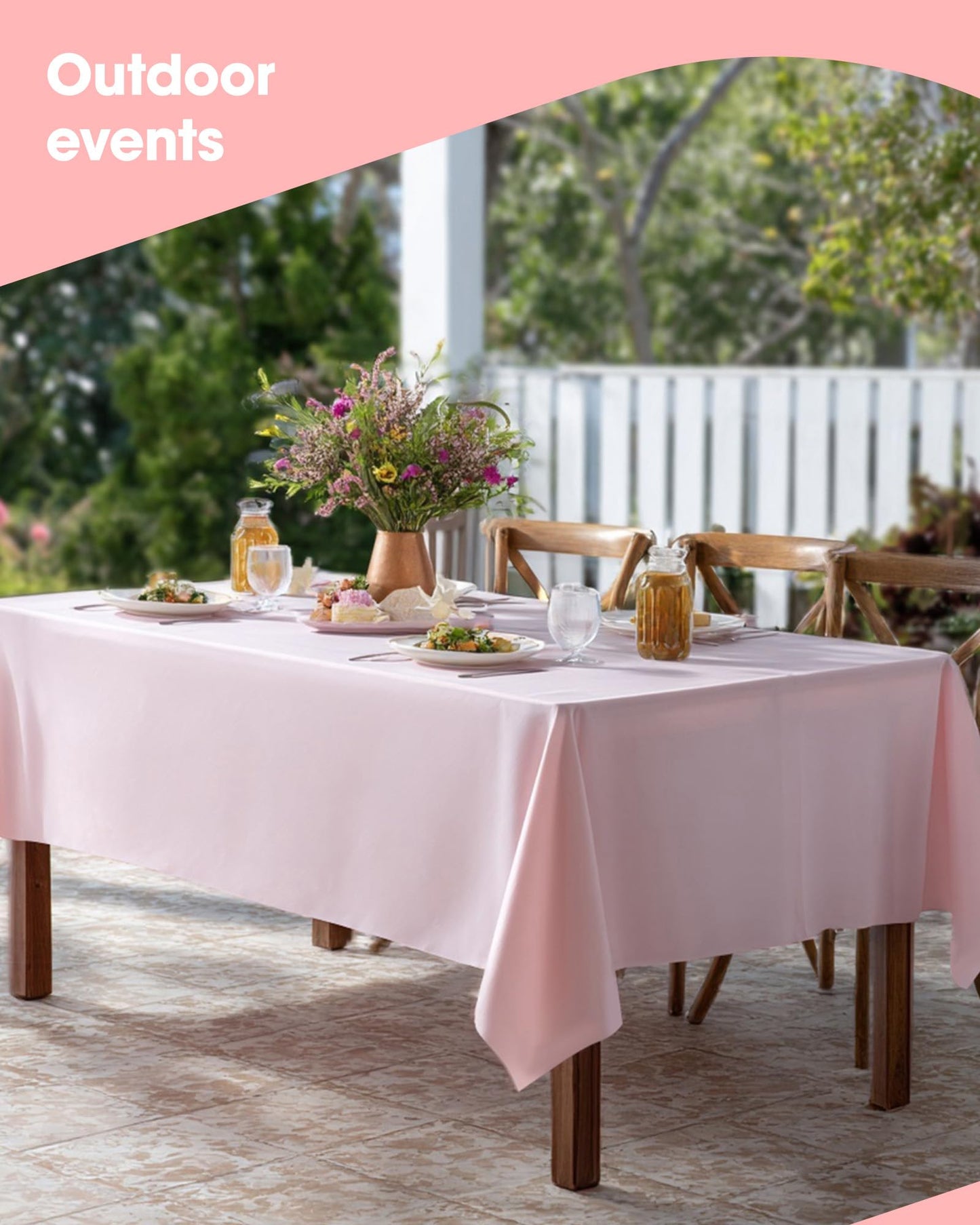 Niuara Pink Plastic Table Cloth - 4 Pack 54" × 108" Rectangle Disposable Tablecloths for 6FT Tables, Table Cover for Party, Valentines, Mother’s Day, Holiday & Gathering Use