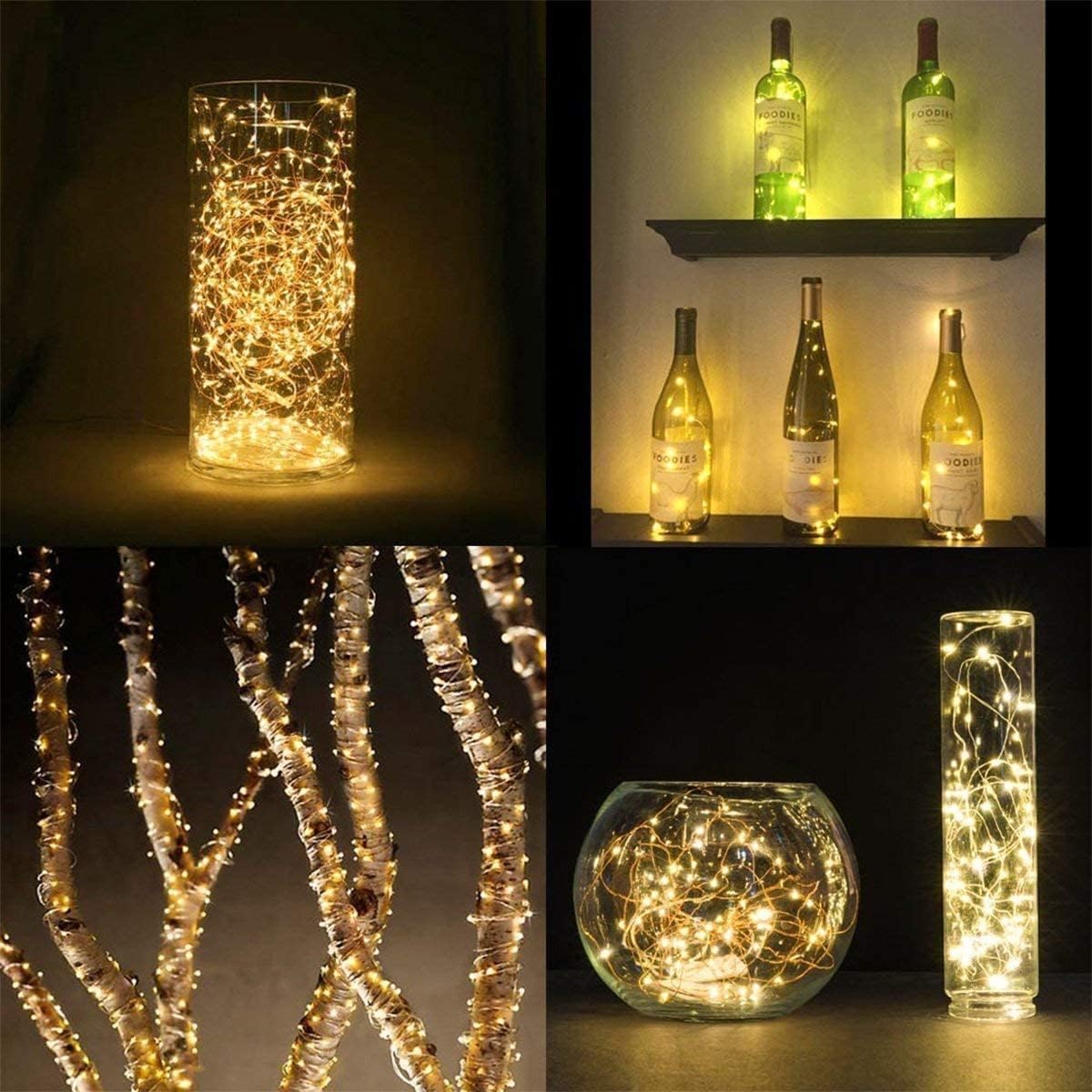 200 LED Fairy String Lights - 66 ft Warm White Waterproof Copper Wire for Indoor & Outdoor Decor