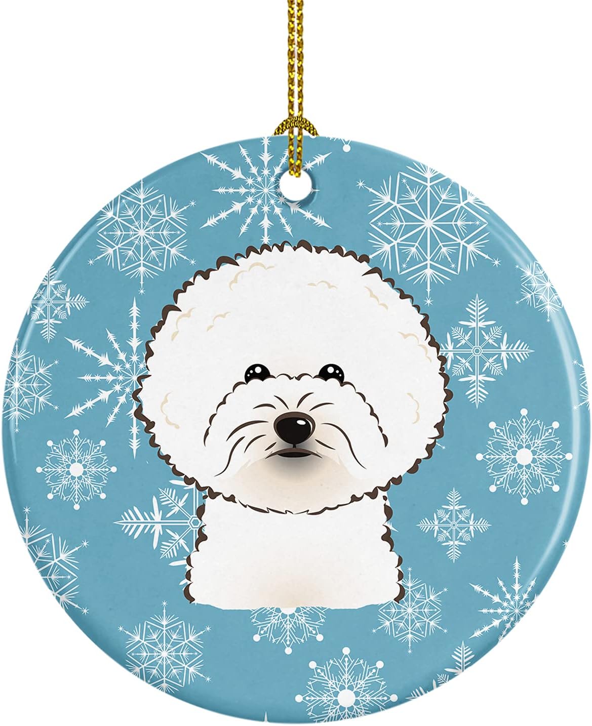 Jack Russell Terrier Snowflake Ceramic Ornament - 3" Christmas Tree Decoration