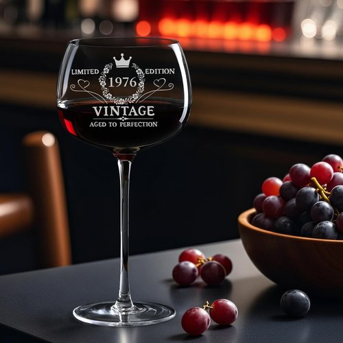 50th Birthday Gifts for Her - Limited Edition Wine Glass Gift Box Set - Unique 50th Bday Gift Ideas for Women, Friends, Sister, Mom, Wife, Daughter - 50 Years Old Gifts, Party Decorations Supplies