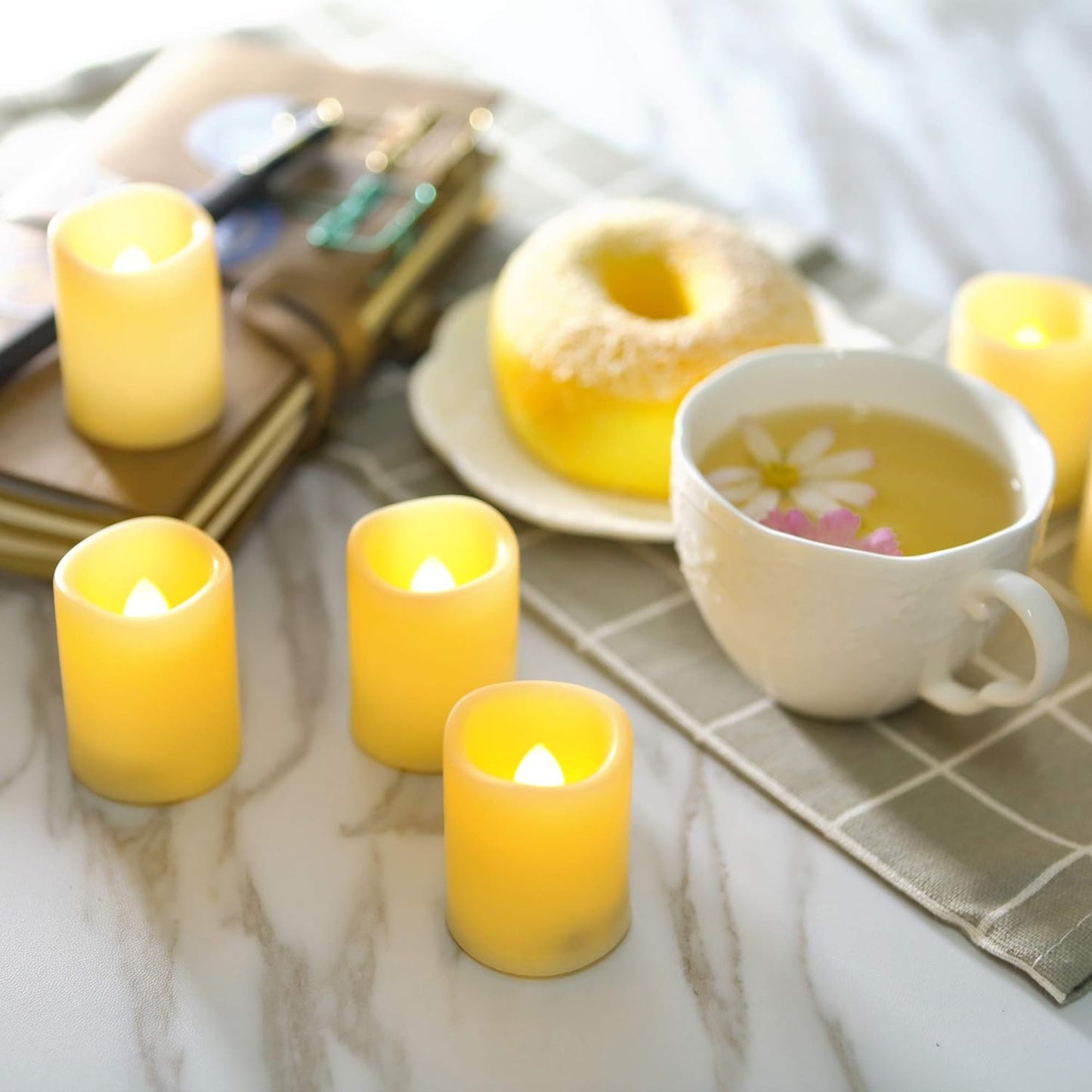 12 PCS LED Flameless Votive Candles - Long-Lasting Battery Operated with 120+ Hours Life