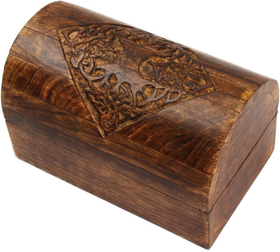 Hand-Carved Wooden Jewelry Box from India | Unique Artisan Keepsake Storage