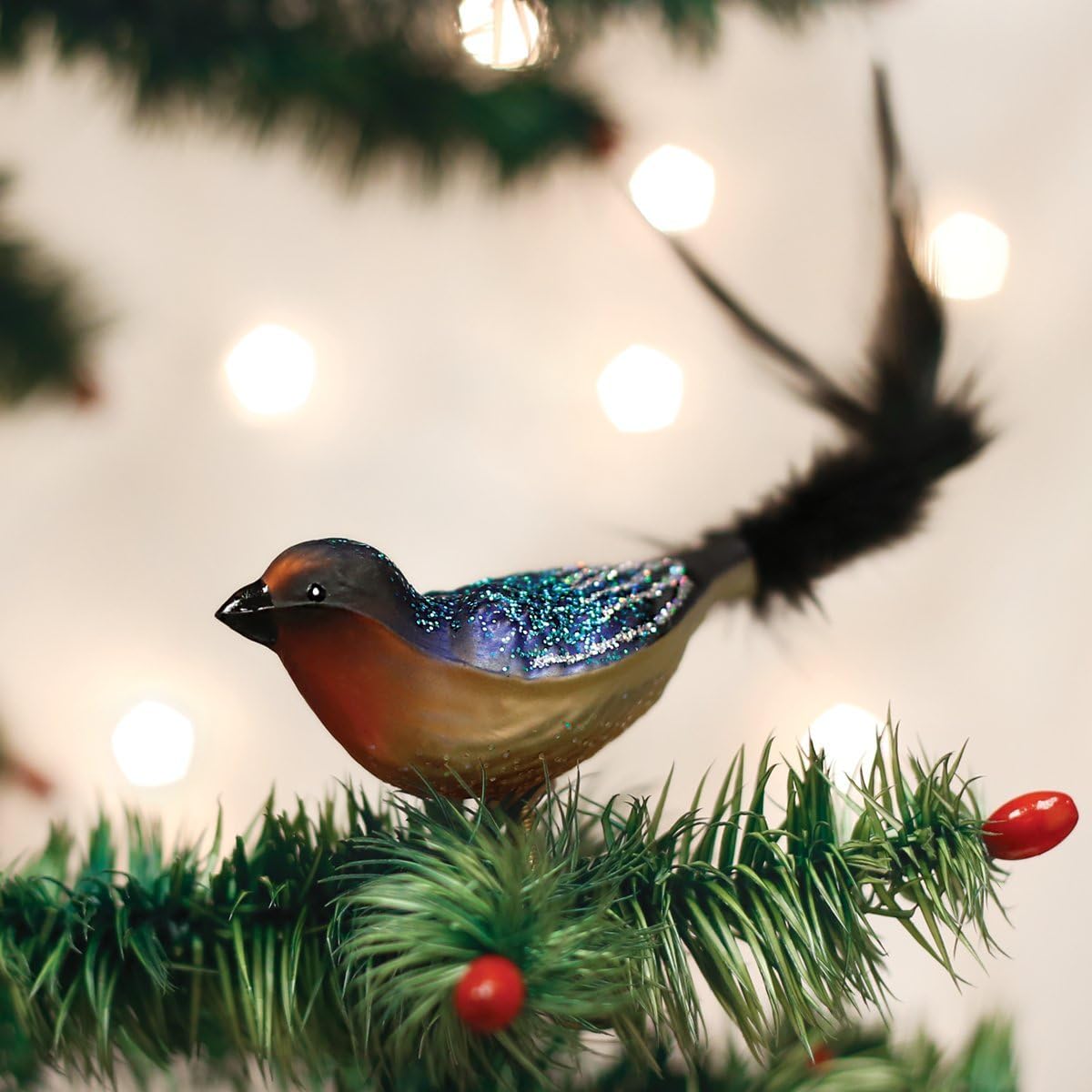 Barn Swallow Glass Blown Ornament - Old World Christmas Collectible (18126)