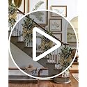 INSUNSIX 4PCS Gold Christmas Teardrop Swags Prelit 24-Inch Stairway Decor