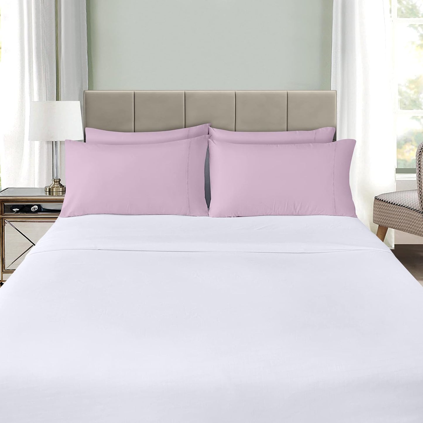 Utopia Bedding King Pillow Cases - Soft Brushed Microfiber - 4 Pack, Fade Resistant | Lavender 20 x 40 Inches