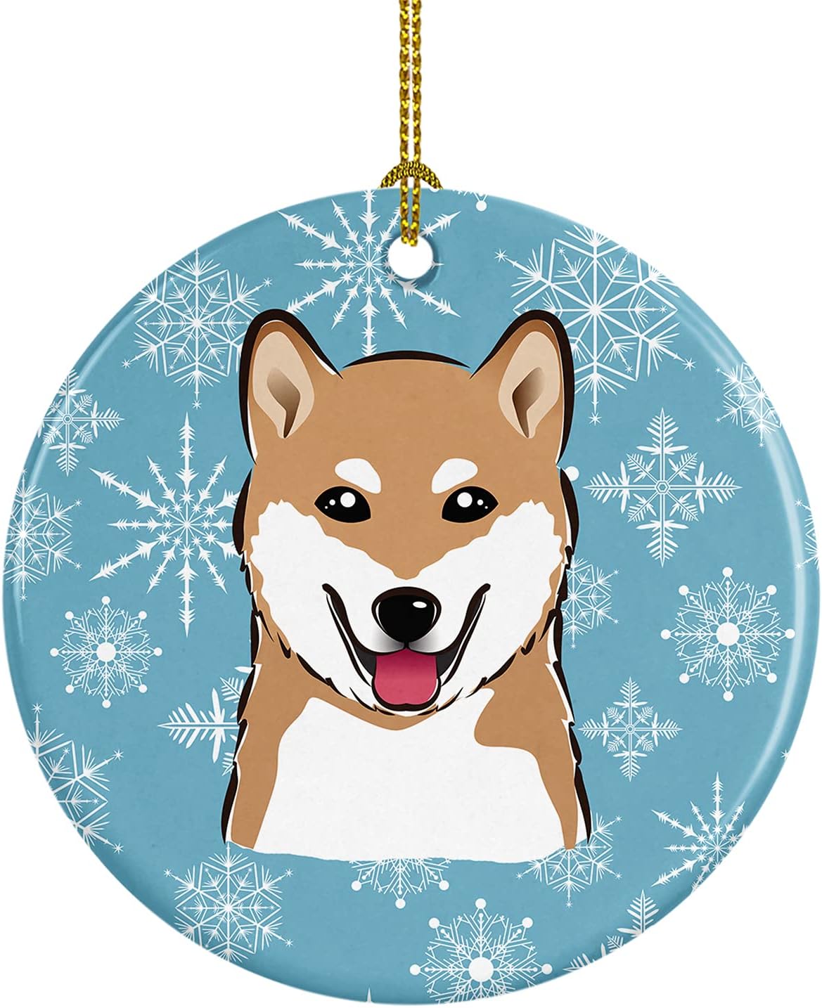 Jack Russell Terrier Snowflake Ceramic Ornament - 3" Christmas Tree Decoration