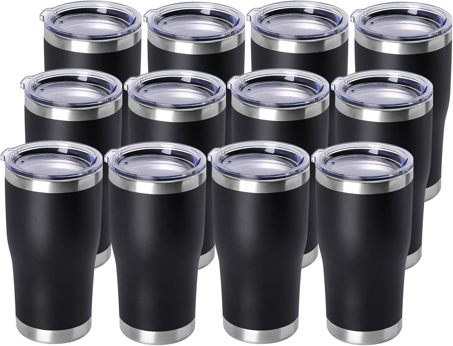DOMICARE 20oz Tumbler with Lid Stainless Steel Tumblers Bulk, Double Wall Vacuum Insulated Coffee Travel Mug Powder Coated Tumbler, 8 Pack Purple