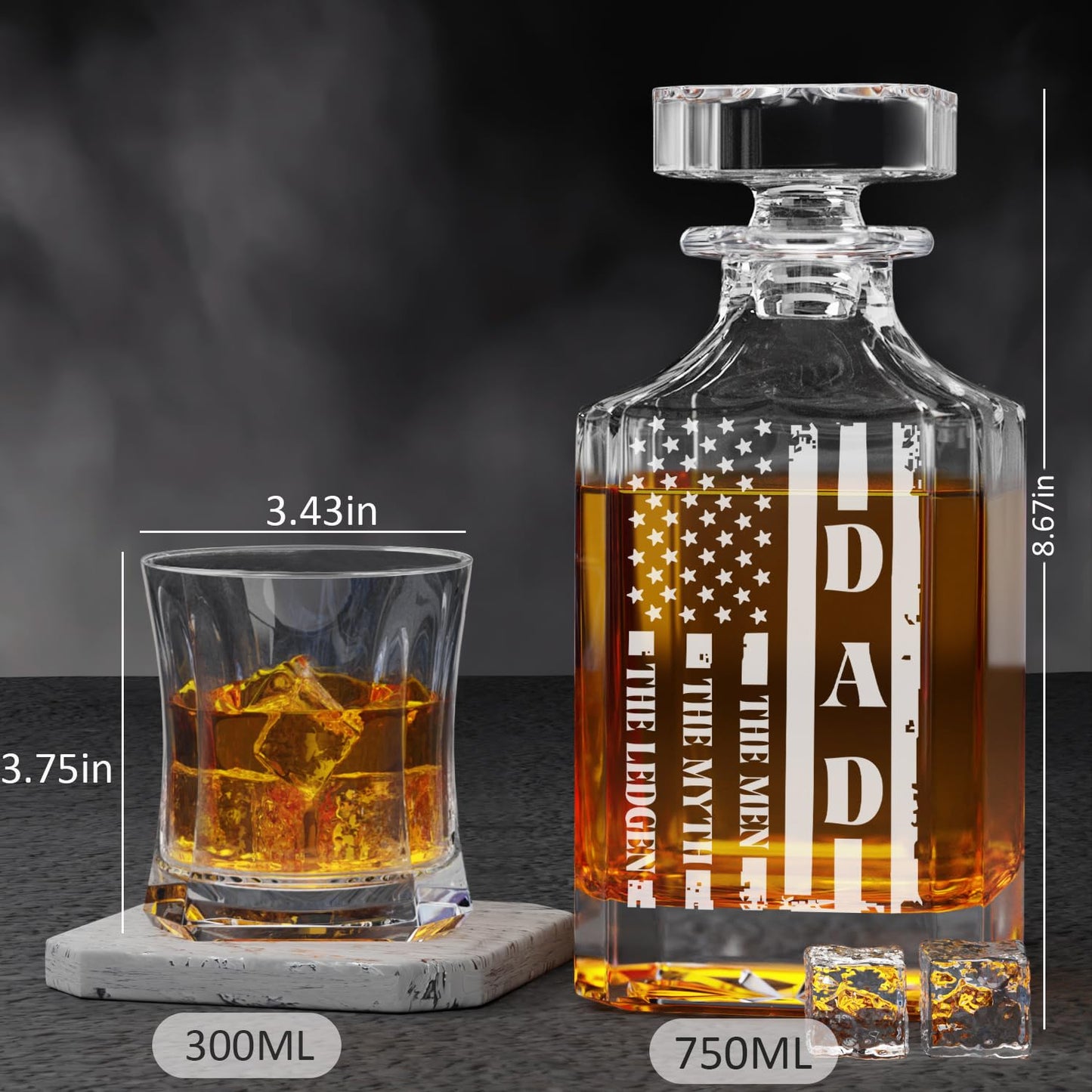 Funny Gifts for Dad, White Elephant Gifts for Dad, Gag Gifts Dad Decanter Set with Glasses, Stocking Stuffers for Men Husband, Novelty Gifts for Dad, Christmas Gifts Birthday Prank Gifts