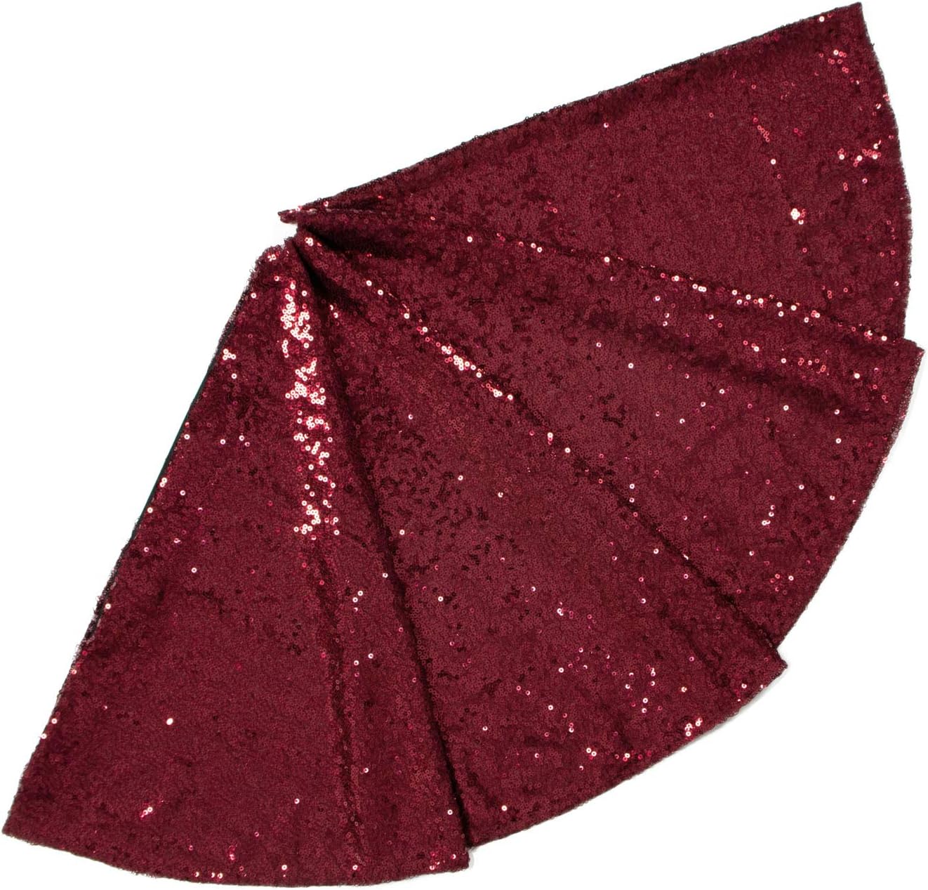 48-Inch Silver Sequin Christmas Tree Skirt - Reusable Holiday Decor for Festive Parties