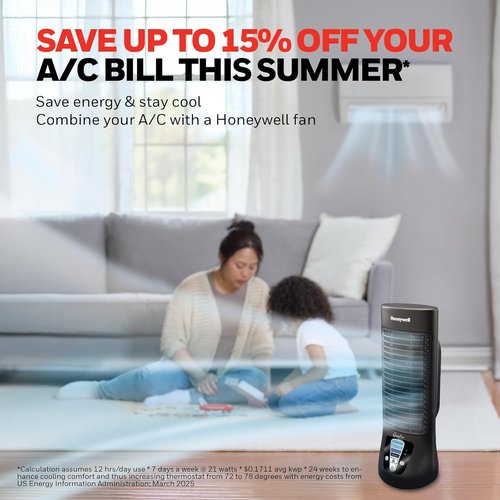 Honeywell QuietSet Personal Desk Fan - Oscillating Design with 4 Power Levels | Quiet Operation, Black