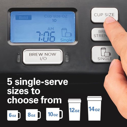 Hamilton Beach FlexBrew Trio Coffee Maker - Single Serve & Full 12-Cup Pot, Black | K-Cup & Grounds Compatible