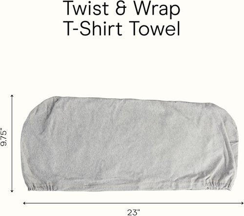 Conair Cotton Hair Towel Wrap - Fast Drying Ultra-Absorbent Turban for All Hair Types | Gray